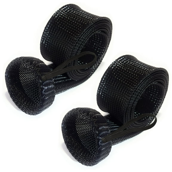 Reaction Tackle Fishing Rod Socks - Fishing Pole Sleeves and Covers for Baitcasting Rods, Spinning Rods Black (Flat-Cast-3)