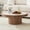 35.43" Walnut, variant on BFJDM35.43 Inch Round Coffee Table with Travertine Texture Sintered Stone Top, Mid-Century Modern Pedestal Center Table, Wood Coffee Tables for Living Room Bedroom Apartment, Easy Assembly, Walnut
