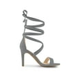 thumbnail image 3 of BLISSFUL STEP Women's Open Toe Stiletto Heeled Lace up Solid Sandals Grey 9, 3 of 7