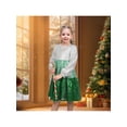 thumbnail image 4 of Sunny Fashion Girls Dress Silver Green Gradient Sequin Long Sleeve Tiered Festive Christmas Winter 5 Years, 4 of 6