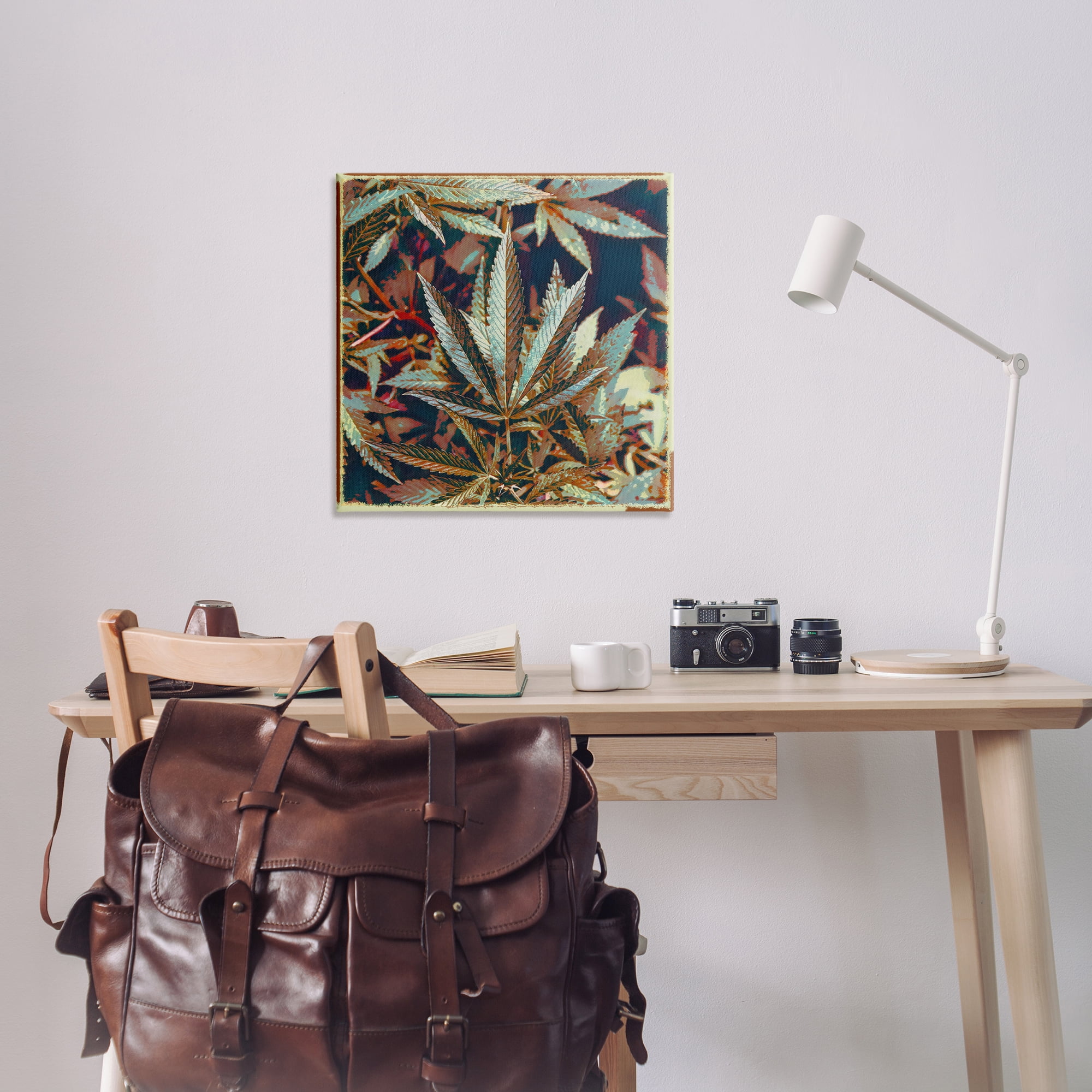 Stupell Industries Heavy Metal Cannabis Plants & Flowers Painting Wrapped Canvas Art Print Wall Art, 30 x 30