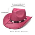 thumbnail image 2 of Weikingp Cowboy Hat Denim Hat Western Cowboy Hat For Women Man Wide Brim Cowboy Hat For Costume Dress Up Cosplay Cowboy Hat Western Cowboy Hat for Men Women Sun Hat Cowgirl Hat Pink M Clearance！, 2 of 3