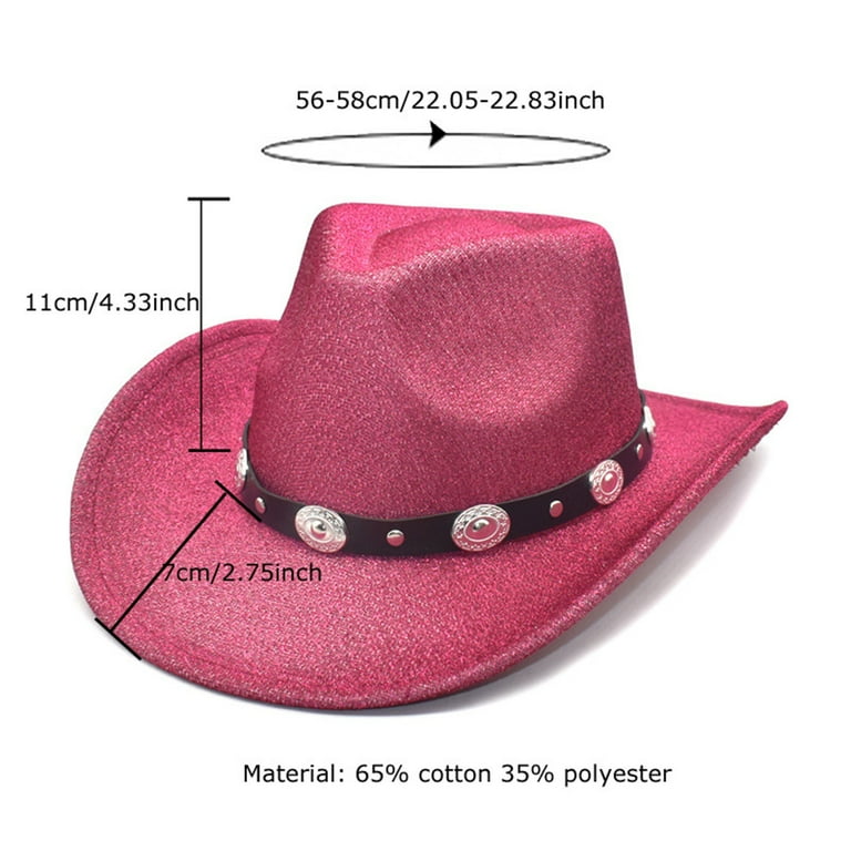 Hontri Cowboy Hat On Sale Women s Large Brim Cowboy Hat Western Bowler Hat Western Cowboy Hat Silver Adult Unisex Size One Size