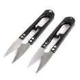 thumbnail image 1 of Unique Bargains 2 Pcs Black Metal Grip Thread Clip Tailor Yarn Spring Scissors Stitch Cutter, 1 of 1