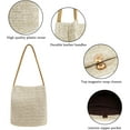 thumbnail image 3 of Kukuzhu Women Straw Shoulder Bag Bucket Bag Beach Hobo Handbag Top Handle Satchel Purse for Summer, 3 of 6