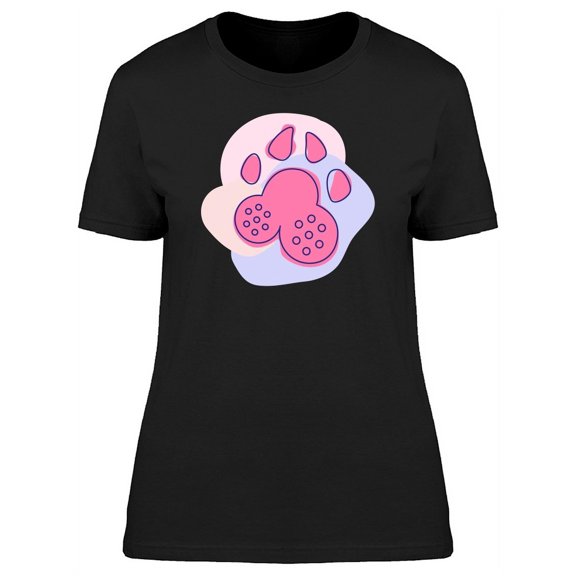 Pink Paw On Watercolor Spot Tee Women's -Image by Shutterstock