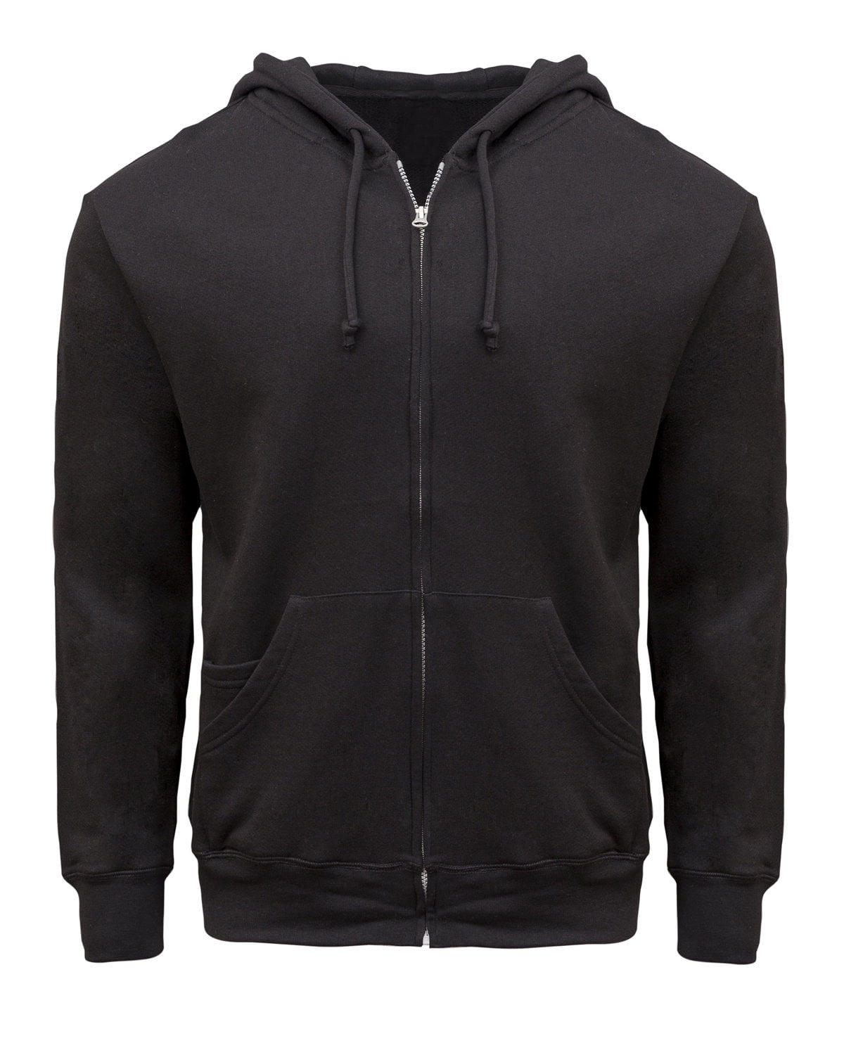 Clementine Men Women French Terry Hoodie Unisex zip-up Sweatshirt - Medium - Solid Black