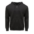 thumbnail image 3 of Clementine Men Women French Terry Hoodie Unisex zip-up Sweatshirt - Small - Solid Black, 3 of 6