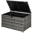 thumbnail image 1 of CoSoTower 113 Gallon Outdoor Storage Box, Rattan Deck Box for Indoor, Patio Furniture Cushions, Grey, 1 of 7