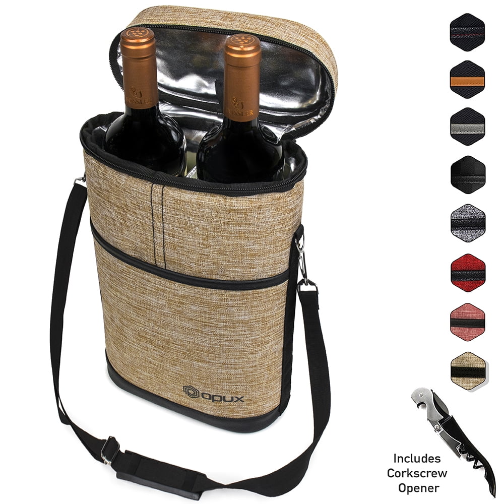 Premium Insulated Wine Carrier Bag by OPUX Elegant Wine Carrying Tote
