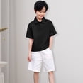 thumbnail image 5 of KAUOD Boys Girls Oversized Polo Shirt Short Sleeve School 𝗨niform Pullover Tops Summer Basic Plain Trendy Shirts, 5 of 8