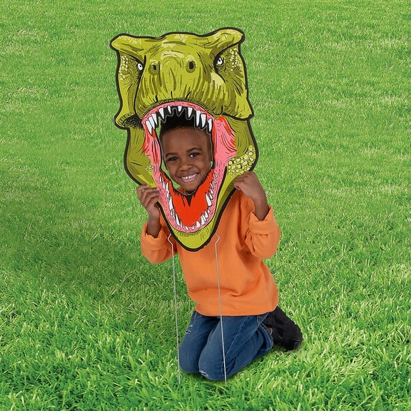 15 1/2" x 24" Roaring Dinosaur Face Yard Sign