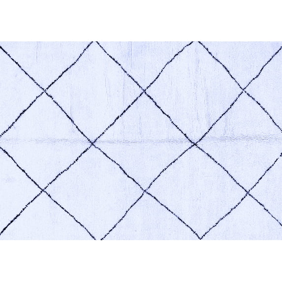 Ahgly Company Machine Washable Indoor Rectangle Solid Blue Modern Area Rugs, 5' x 8'