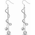 thumbnail image 1 of - 1 par de arete de plata para mujer, estilo bohemio, abalorio brillantes, arete largos, arete colgantes para mujer, accesorios de vestir, regalo de amor, duraderos y útiles, Plata, 1 of 2