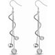 thumbnail image 1 of - 1 par de arete de plata para mujer, estilo bohemio, abalorio brillantes, arete largos, arete colgantes para mujer, accesorios de vestir, regalo de amor, duraderos y útiles, Plata, 1 of 2