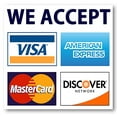 thumbnail image 1 of We Accept Credit Cards AmEx Visa MasterCard Discover Decals Sticker Logo Sign for Stores & Businesses (3.5" x 3.5"), 1 of 10