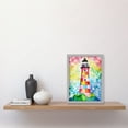 thumbnail image 2 of Lighthouse At Sunrise Dreamy Folk Art Watercolour Painting Artwork Framed Wall Art Print A4, 2 of 4