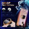 thumbnail image 5 of Phone 14 Pro Case Astronaut Cute Girls Women Girly Unique Phone Cases with Hidden Stand Kickstand 6D Design with Camera Lens Protector Cover for 14 Pro 6.1'', 5 of 12
