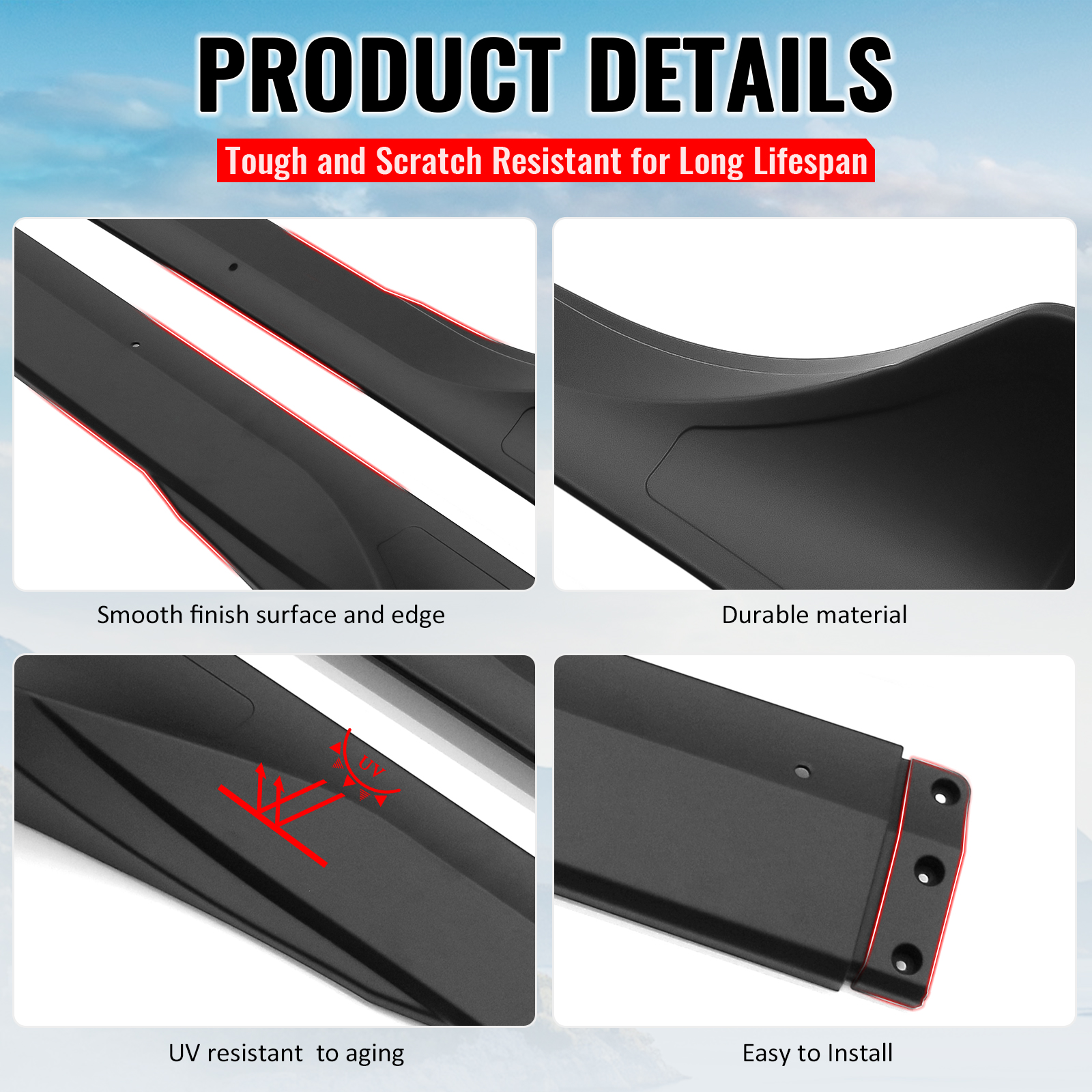 Ikon Motorsports Side Skirts Extension, Compatible with 2025-2026 Tesla Model Y Juniper, IKON Style ABS Plastic Matte Black Rocker Panel Splitter Side Underbody Spoiler 2PC