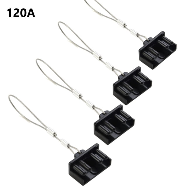 Chendee 4Pcs Dust Covers For Anderson Cap Connector 120Amp Battery Caravan Parts,Black