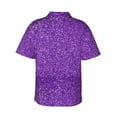 thumbnail image 3 of Bixox Men's Hawaiian Shirts Men's Glitter Purple Print Short-Sleeve Shirt-Large, 3 of 8