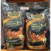 TNI King Coffee Instant Coffeemix 3 in 1 Medium Roast Vietnamese Coffee 120 Sticks 4.23lb 1.92kg (2 Large Bags)