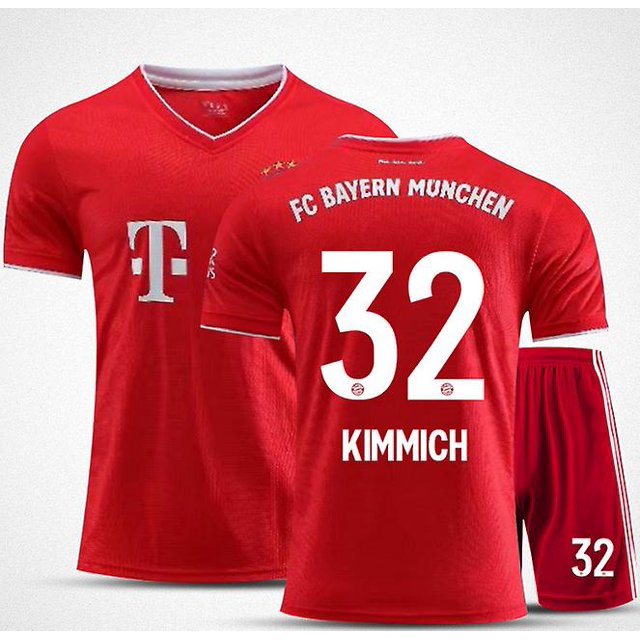 Nueva camiseta de fútbol para niños 2021/2022 10 # Robben 25 # Muller 32 # Kimmich Camisetas de fútbol Traje Conjunto corto-32 Rojo-22 BmatwkZeng Bmatwk Jersey