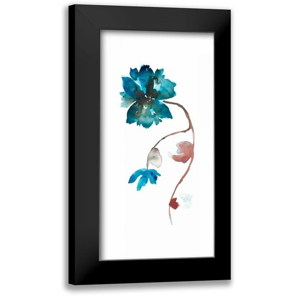 Mosley, Kiana 9x14 Black Modern Framed Museum Art Print Titled - Floral Watercolor I