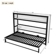 thumbnail image 3 of Luckynote Twin Size Murphy Bed, Metal Foldable Bed Frame with Storage Shelves, Space Saving Design, Gray, 3 of 10