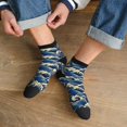 thumbnail image 3 of Fuzoiu Japanese Water Wave Print Adult Socks, Crew Moisture-wicking Socks, Unisex Cushion Crew Socks,Casual Sports Ankle Socks, 3 of 7