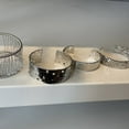 thumbnail image 4 of Delicate Silver Open Cuff Bangle Set With Unique Hammered Texture For Women, 4 of 17