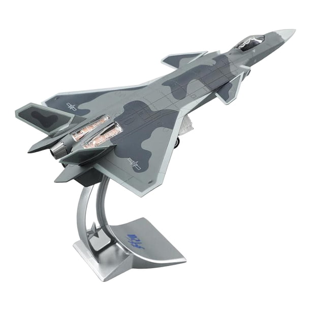 Avión de J20 a escala 1/80, modelo fundido a presión con Base de exhibición, regalo de cumpleaños, juguetes para niños y adultos, modelo de