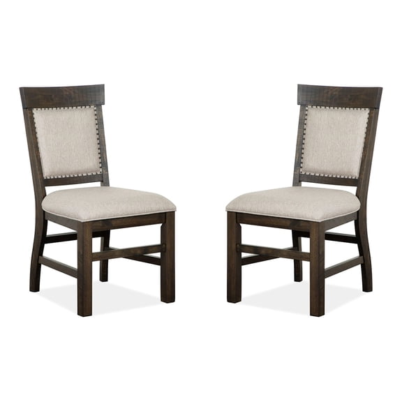 Magnussen Home Bellamy Peppercorn Upholstered Side Chair Two Pack