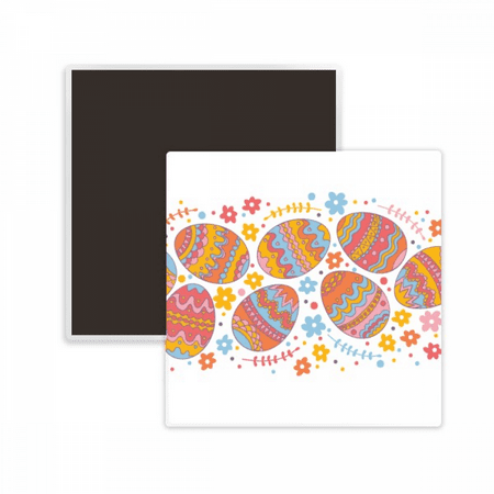 

Easter Festival Colorful Egg Square Ceracs Fridge Magnet Keepsake Memento