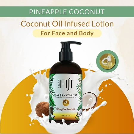 Organic Fiji Coco Fiji Face & Body Lotion - Pineapple Coconut 12 fl oz Lotion