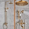 thumbnail image 3 of Zovajonia Shower Fixture Antique Brass 8"Rainfall Shower Faucet System Set Mixer Fixture Exposed Tap, 3 of 9
