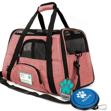 Premium Airline Approved Soft-Sided Pet Travel Carrier by PetAmi | Ventilated, Comfortable Design with Safety Features | Ideal for Small to Medium Sized Cats, Dogs, and (Best Ski Bag For Airline Travel)