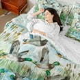 thumbnail image 4 of Homewish Rustic Mallard Duck 7-Piece Bedding Comforter Set,Country Plant River King Bedding Sets,Green White Brown Bed Sheets For Girls Boys,Breathable Home Decor Reversible, 4 of 8