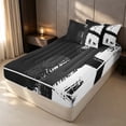 thumbnail image 3 of Erosebridal Modern Geometric Zipper Twin Comforter Sets with Fitted Sheet and 2 Pillowcases, Contemporary Abstract Zipper Bedding Set, Black White, Reversible, 3 of 7