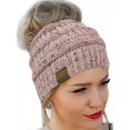 thumbnail image 1 of GFDYREE Bonnet Chignon en Tricot de Qualité CC (Rose Moucheté), 1 of 1