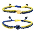 thumbnail image 1 of pulseras de Ucrania con cuentas de cristal natural, ajustables, hechas a mano, trenzadas, azules, amarillas, con bandera de Ucrania, joyería para meditación de yoga, 1 of 8