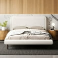 thumbnail image 6 of Omax Decor Beverly Upholstered Platform Queen Bed in White Boucle Fabric, 6 of 14
