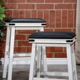 thumbnail image 5 of Dtwnek 24" Bar Stool, Black Leather Seat Barstool for Home Bar Dining Room, White + Black, 5 of 9