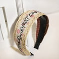 thumbnail image 4 of Diadema bohemia con bordado, cinturón de estilo étnico retro, diadema antideslizante con dientes, pinza para el pelo, 4 of 5