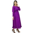 thumbnail image 3 of Bimba Women's Cotton Smocked Waist Long Casual Maxi Dress, 3 of 7