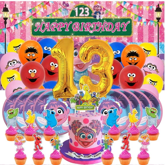 Abby Cadabby Balloons Party Supplies 13th Decor Tableware Birthday Cake Topper Decorations Banner Backdrop