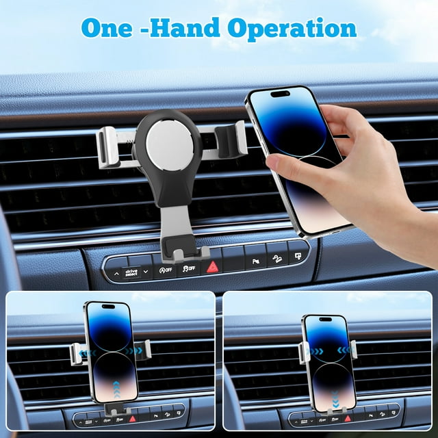 ZheElen Universal Cell Phone Holder Multi-functional Car Mount For All Devices Stable And Durable Alloy Silver