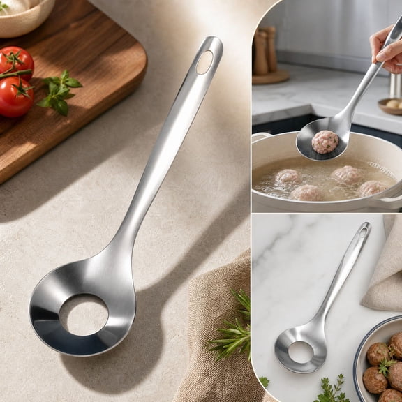 YingYouFu Meatball Maker Spoon Stainless Steel Scoop Ball Maker Non-Stick Meatball Maker Meat Baller Fruit and Vegetable Tools for Kitchen DIY Cooking