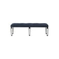 thumbnail image 4 of ACME Varian II Bench in Dark Navy Velvet and Black and Silver Finish, 4 of 4