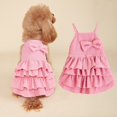 thumbnail image 7 of Dog Clothes Tiered Ruffle Dog Dress with Pink Bow Lightweight Breathable Sleeveless Pet Sundress Summer Fashion Outfit for Small Medium Dogs Cats and Puppies Daily Wear, 7 of 7